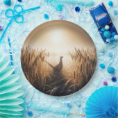 Pheasant in een herfsttarweveld papieren bordje (Feest)