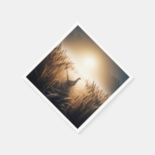 Pheasant in een tarweveld servet (Hoek)