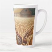 Pheasant in Gouden Tarweveld met Boerderij Latte Mok (Rechts)