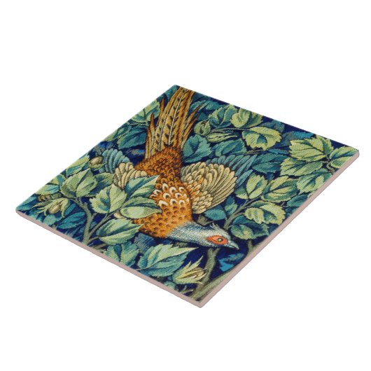 Pheasant in het bos, William Morris Tegeltje (Zijkant)