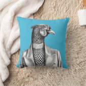 Pheasant in Smart Jacket (Old-School Blue) Kussen (Deken)