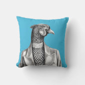 Pheasant in Smart Jacket (Old-School Blue) Kussen (Voorkant)