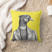 Pheasant in Smart Jacket (Retro Geel) Kussen (Deken)