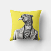 Pheasant in Smart Jacket (Retro Geel) Kussen (Achterkant)