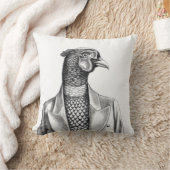 Pheasant in Smart Jacket (Sneeuw) Kussen (Deken)