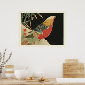 Pheasant in SneeuwJapans vogelbos Poster (Keuken)