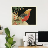 Pheasant in SneeuwJapans vogelbos Poster (Thuiskantoor)