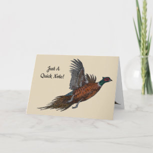 Pheasant in vlucht Notitiekaart