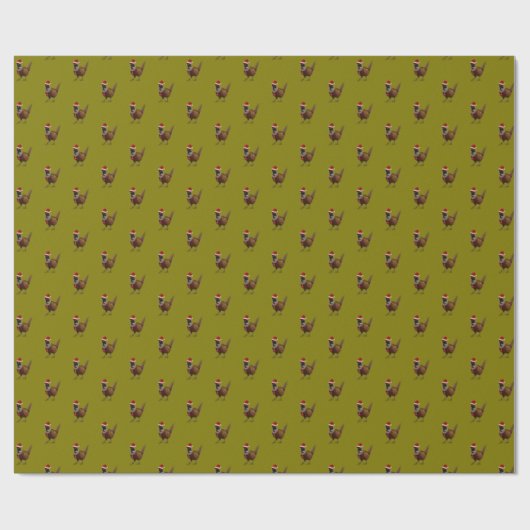 Pheasant on sage Christmas gift wrapping paper Cadeaupapier (Vlak)