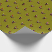 Pheasant on sage Christmas gift wrapping paper Cadeaupapier (Hoek)