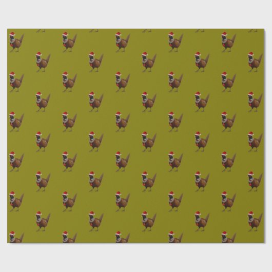 Pheasant pattern Christmas gift wrapping paper Cadeaupapier (Vlak)
