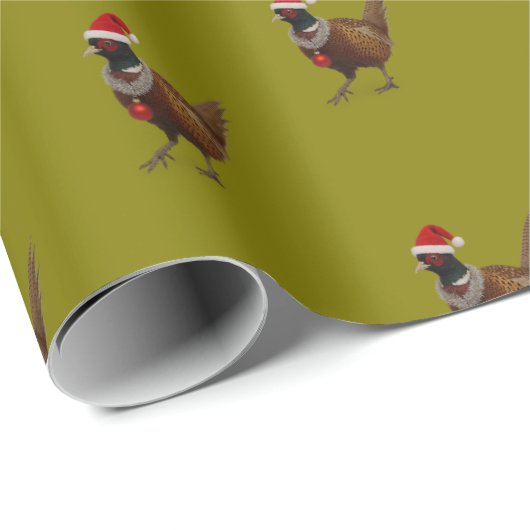 Pheasant pattern Christmas gift wrapping paper Cadeaupapier (Rol Hoek)