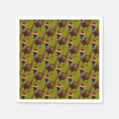 Pheasant pattern Christmas paper party napkins Servet (Voorkant)