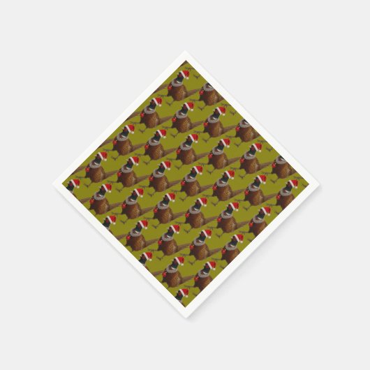 Pheasant pattern Christmas paper party napkins Servet (Hoek)