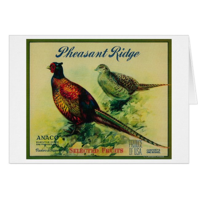 Pheasant Ridge Apple Crate Label (Voorkant Horizontaal)