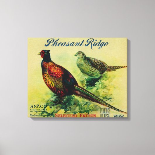 Pheasant Ridge Apple Crate Label Canvas Afdruk (Voorkant)