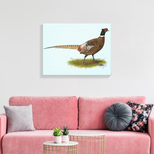 Pheasant Rooster Canvas Afdruk (Insitu (Woonkamer))
