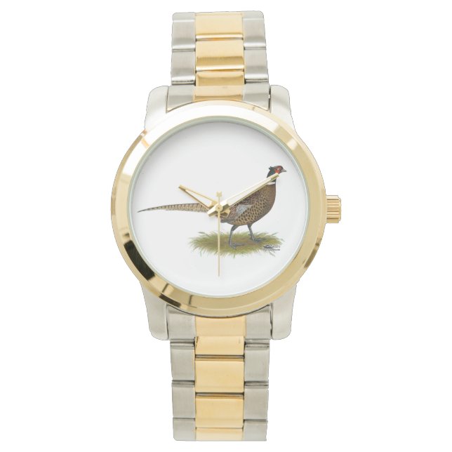 Pheasant Rooster Horloge (Voorkant)