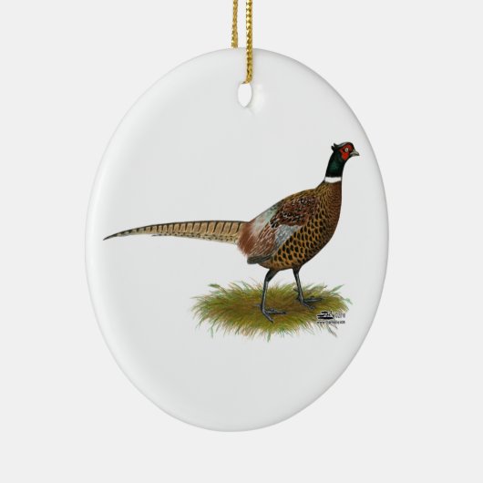 Pheasant Rooster Keramisch Ornament (Rechts)