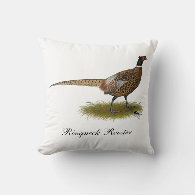 Pheasant Rooster Kussen (Voorkant)