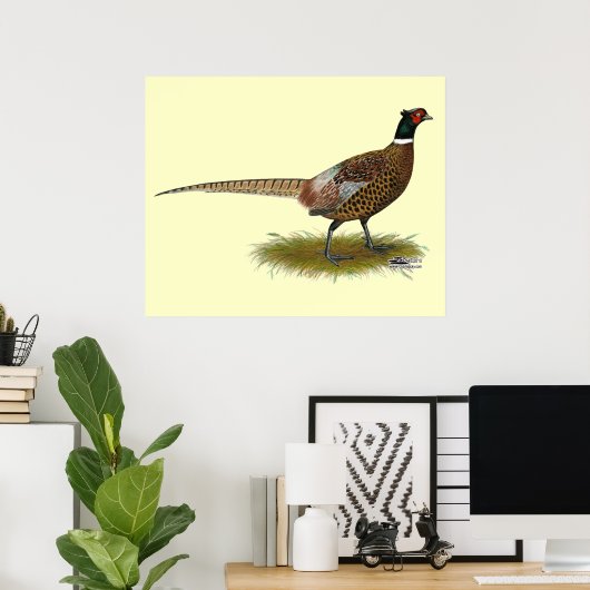 Pheasant Rooster Poster (Thuiskantoor)