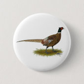 Pheasant Rooster Ronde Button 5,7 Cm (Voorkant)