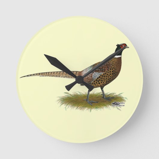 Pheasant Rooster Ronde Klok (Voorkant)