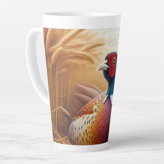 Pheasant Rust in een Gouden Tarweveld Latte Mok (Linkerhoek)