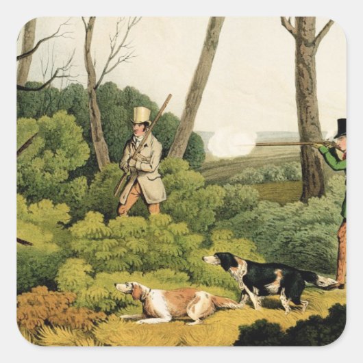 'Pheasant Shooting', geb. van Thomas McLean, 1820  Vierkante Sticker (Voorkant)