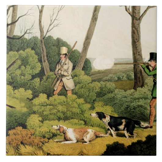 'Pheasant Shooting', pub. van Thomas McLean, 1820 Tegeltje (Voorkant)