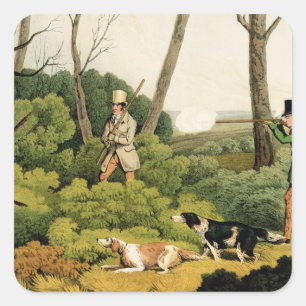 'Pheasant Shooting', pub. van Thomas McLean, 1820  Vierkante Sticker