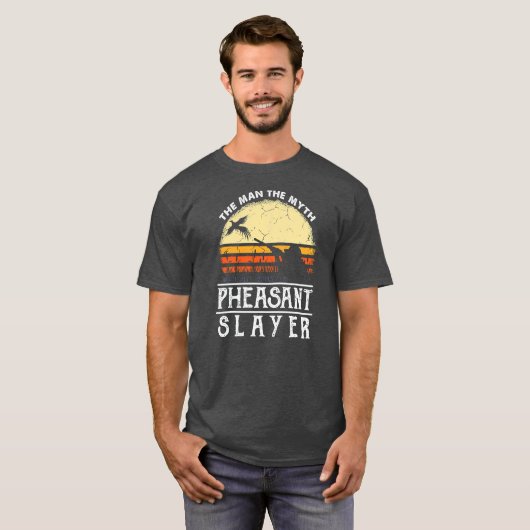 Pheasant Slayer  Sunset Retro Style T-shirt (Voorkant volledig)