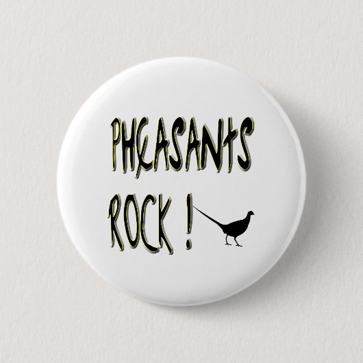 Pheasants Rock! Knoop Ronde Button 5,7 Cm (Voorkant)