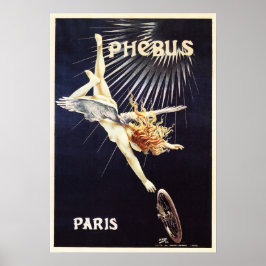 PHEBUS CYCLES 1896 Paris Old French Art Nouveau Poster