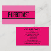 Phelbotomist Baby en Hot Pink Visitekaartje (Voorkant / Achterkant)
