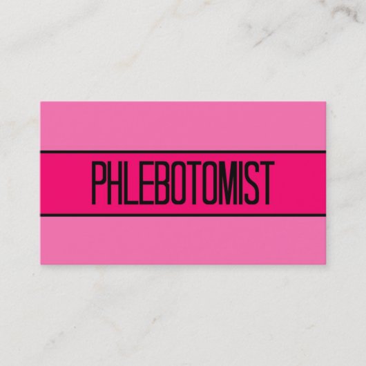 Phelbotomist Baby en Hot Pink Visitekaartje (Voorkant)