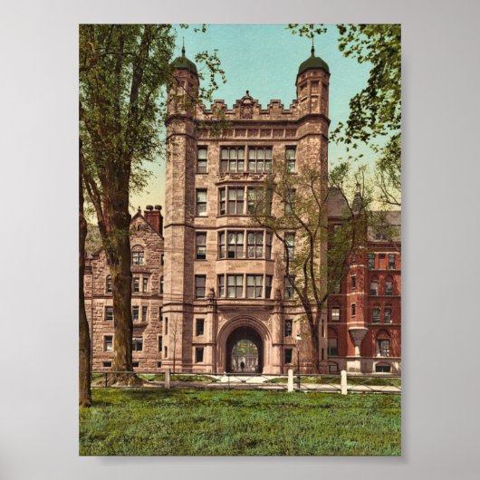 Phelps Hall en gateway, Yale College rare Photoch Poster (Voorkant)