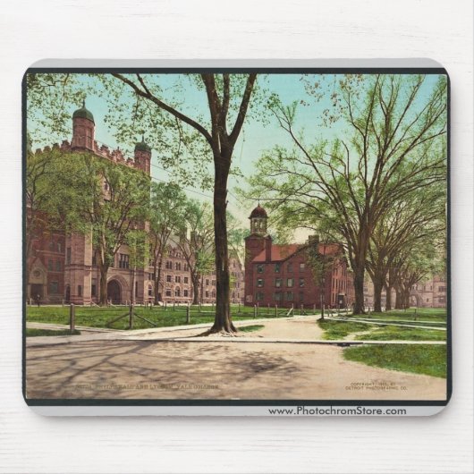 Phelps Hall en Lyceum, Yale College-zeldzame Photo Muismat (Voorkant)