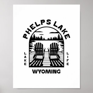 Phelps Lake Wyoming Buiten Activiteiten Vintage Poster