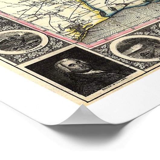 Phelps United States Map 1852 Poster (Hoek)