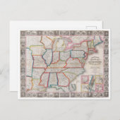  Phelps's National Map of the United States Briefkaart (Voorkant / Achterkant)