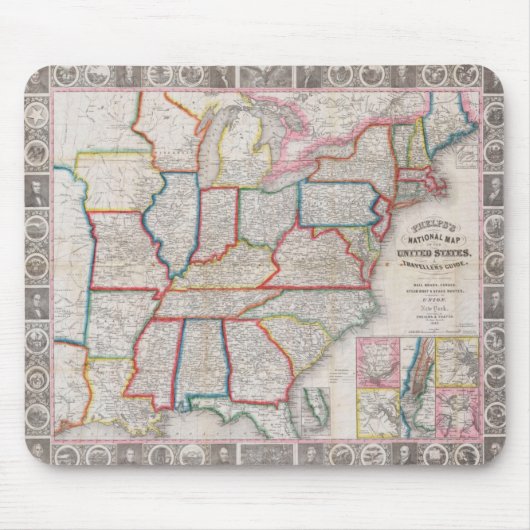  Phelps's National Map of the United States Muismat (Voorkant)