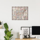  Phelps's National Map of the United States Poster (Thuiskantoor)