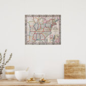  Phelps's National Map of the United States Poster (Keuken)
