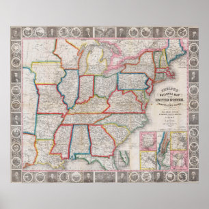  Phelps's National Map of the United States Poster