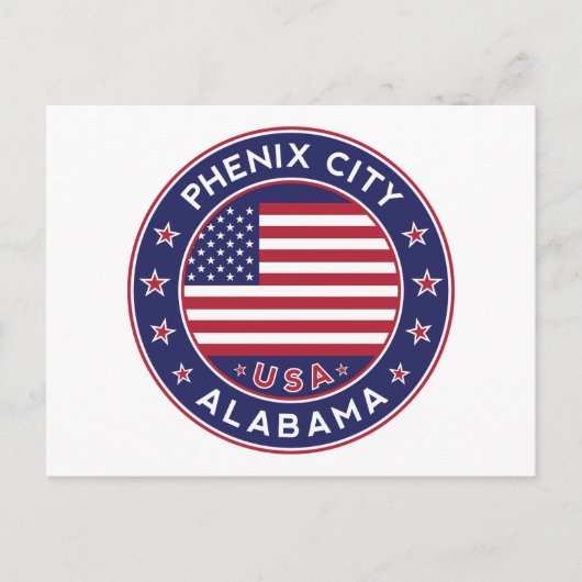 Phenix, Alabama Briefkaart (Voorkant)