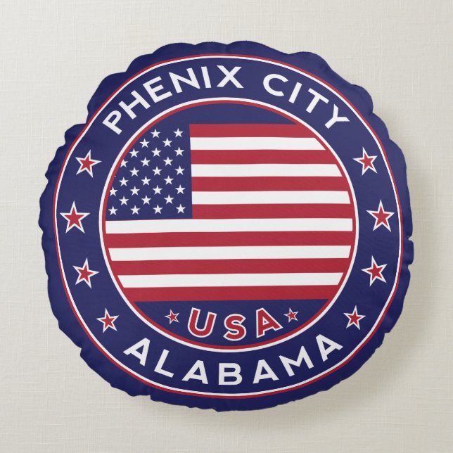 Phenix, Alabama Rond Kussen (Voorkant)