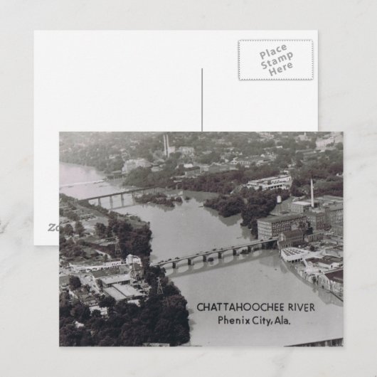 Phenix City Alabama Briefkaart (Voorkant / Achterkant)