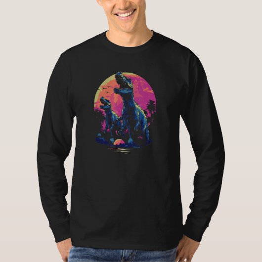 Phenomenal Howling Rex Dinosaur Pack Retro Awesome T-shirt (Voorkant)