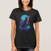 Phenomenal Howling Wolves Wolf Pack Retro Awesomen T-shirt (Voorkant)